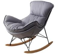 JS Ellie Fauteuil à Bascule Individuel, inclinable avec Repose-Pieds et Coussin Amovible, idéal pour Le Salon, la Chambre ou Le Balcon Blue-A