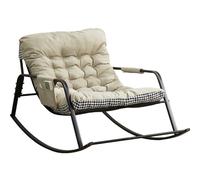 JS Ellie Fauteuil à Bascule spacieux avec Coussins Amovibles, supportant jusqu'à 200 kg, idéal pour Les Salons, Les balcons et Les Chambres Beige