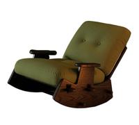 JS Ellie Fauteuil à Bascule Une Place de Style rétro décontracté, Structure en Bois Massif, Dossier réglable, Assise Amovible et Lavable, Convient au Salon, à la Chambre et au Bureau Green