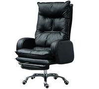 JS Ellie Fauteuil Ergonomique en Cuir véritable, Angle d'inclinaison de 145°, Peut être utilisé pour Le Bureau, Les études et Les Jeux, Stable et supportant 500 kg, Solide et Durable Black