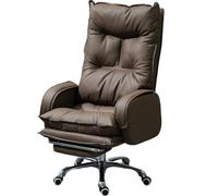 JS Ellie Fauteuil Ergonomique en Cuir véritable, Angle d'inclinaison de 145°, Peut être utilisé pour Le Bureau, Les études et Les Jeux, Stable et supportant 500 kg, Solide et Durable Brown