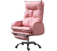 JS Ellie Fauteuil Ergonomique en Cuir véritable, Angle d'inclinaison de 145°, Peut être utilisé pour Le Bureau, Les études et Les Jeux, Stable et supportant 500 kg, Solide et Durable Pink