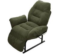 JS Ellie Fauteuil inclinable Une Place avec Coussin, canapé avec accoudoirs et Repose-Pieds réglable, idéal pour Le Salon, Le Bureau, la Chambre et Le séjour Green