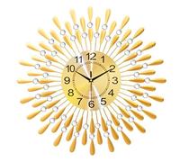 JS Ellie Grande Horloge Murale créative en métal avec Un Mouvement Silencieux, adaptée au Salon, à la Chambre, à l'entrée et à la Salle à Manger Gold 38 * 38cm