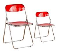 JS Ellie Lot de 2 chaises Pliantes Transparentes et colorées, en Acrylique et avec Structure en métal, Peuvent Supporter jusqu'à 150 kg et conviennent aux Salons, cafés et Restaurants 6