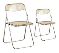 JS Ellie Lot de 2 chaises Pliantes Transparentes et colorées, en Acrylique et avec Structure en métal, Peuvent Supporter jusqu'à 150 kg et conviennent aux Salons, cafés et Restaurants 2
