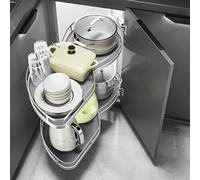 JS Ellie Panier Coulissant pour Meuble d'angle Rayonnage Réglable à Deux Niveaux avec Fermeture Progressive et Fonctionnement Silencieux (Compatible Installation à Gauche ou à Droite) 1000 Left Swing