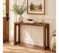 JS Ellie Table Console d’Entrée Étroite Gain de Place en Bois Massif | Table d’Appoint Moderne et Fine pour Couloir, Derrière Canapé, Hall et Fenêtre(Walnut finish,120*30cm/47.2*11.8in)