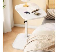 JS Ellie Une Petite Table Qui Peut être relevée et abaissée, et Qui Peut être placée dans la Chambre, Le Salon ou Le Bureau pour Lire, Boire du café ou Travailler White