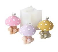 JS MOLD Moule à bougie en silicone 3D en forme de champignon - Moule à bougie - Moule à bougies - Moule à savon en résine - Moule à savon pour cire de soja, aromathérapie, cadeau fait main