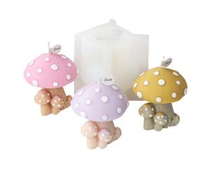 JS MOLD Moule à bougie en silicone 3D en forme de champignon - Moule à bougie - Moule à bougies - Moule à savon en résine - Moule à savon pour cire de soja, aromathérapie, cadeau fait main