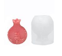 JS MOLD Moule à bougie en silicone 3D grenade - Moule en silicone DIY - Pour fabrication de bougies, savon fait à la main, bougies parfumées
