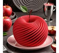JS MOLD Moule à gâteau en silicone 3D en forme de pomme - 8,9 cm - Moule à gâteau en forme de spirale - Moule à bougie à couler - Pour boules de chocolat, gâteaux, gelée, pudding, mousse de dôme