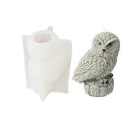 JS MOLD Moule en silicone 3D en forme de chouette - Moule à bougie - Moule à savon - Moule en silicone pour décoration de gâteau, savon, bougies à la cire de soja, artisanat (D)