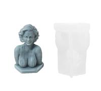 JS MOLD Moule en silicone 3D Marilyn Monroe portrait - Moule en silicone pour le corps - Fabrication de bougies en silicone - Moule pour bougie parfumée, savon, décoration d'intérieur