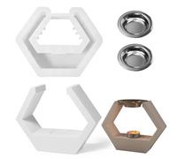 JS MOLD Moule en silicone pour aromathérapie - Carré - Hexagone - En forme de U - Avec 2 accessoires - Moule en silicone pour béton - Hexagone