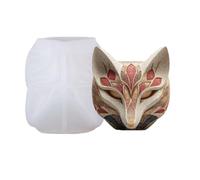 JS MOLD Mythologie nordique et design de renard - Lot de moules en silicone - Pour bougeoirs et pots à plantes succulentes avec décor tête de serpent/renard (renard)