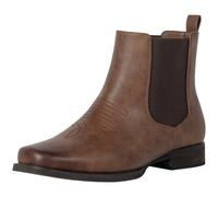 J's.o.l.e Bottes de cowboy pour homme - Style western - Chelsea - Bout carré - Talon bas, marron, 45 EU
