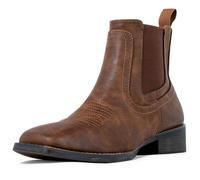 J's.o.l.e Bottes de cowboy pour homme Western Square Toe Ankle Chelsea Boots, marron, 9 US