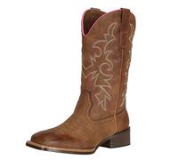 J's.o.l.e Bottes de cowboy western mi-larges à bout carré pour femme, marron, 37 EU