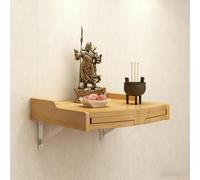 JS Space Autel Bouddhiste en Bois Massif Les niches, sanctuaires, armoires et Plates avec Niches & Plateformes Sanctuaire pour Culte aux Ancêtres, Guanyin, Guan Gong et Dieu de la Yellow 30cm/11.81in