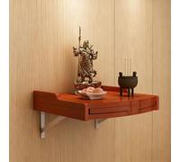 JS Space Autel Bouddhiste en Bois Massif Les niches, sanctuaires, armoires et Plates avec Niches & Plateformes Sanctuaire pour Culte aux Ancêtres, Guanyin, Guan Gong et Dieu de la Orange 25cm/9.84in