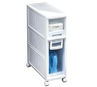 JS Space Meuble de Rangement Salle de Bain Étroit, Chariot de Rangement Vertical à 4 Tiroirs, 14/16 cm, Gain de Place pour Cuisine et Salle de Bain 16 cm - 2-Tier