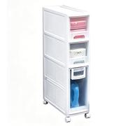 JS Space Meuble de Rangement Salle de Bain Étroit, Chariot de Rangement Vertical à 4 Tiroirs, 14/16 cm, Gain de Place pour Cuisine et Salle de Bain 16 cm - 3-Tier