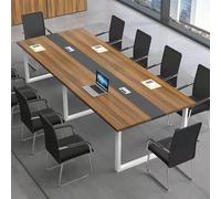 JS Space Moderne Grande Table de Salle de conférence Table de réunion rectangulaire de séminaire Bureau Industriel Bois et Metal pour Salle de réunion de Bureau A6 160x120x75cm