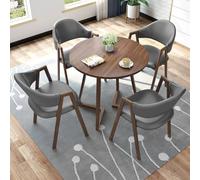 JS Space Moderne Rondes Table Chaise Encastrable, Table De Réception Et Combinaison De Chaises, Ensemble De Salle À Manger Meubles Moderne, avec Chaises, pour Cuisine, Balcon, Salon, Café, Bureau A10