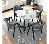 JS Space Moderne Rondes Table Chaise Encastrable, Table De Réception Et Combinaison De Chaises, Ensemble De Salle À Manger Meubles Moderne, avec Chaises, pour Cuisine, Balcon, Salon, Café, Bureau A2