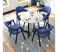 JS Space Moderne Rondes Table Chaise Encastrable, Table De Réception Et Combinaison De Chaises, Ensemble De Salle À Manger Meubles Moderne, avec Chaises, pour Cuisine, Balcon, Salon, Café, Bureau A9