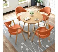 JS Space Moderne Rondes Table Chaise Encastrable, Table De Réception Et Combinaison De Chaises, Ensemble De Salle À Manger Meubles Moderne, avec Chaises, pour Cuisine, Balcon, Salon, Café, Bureau A6