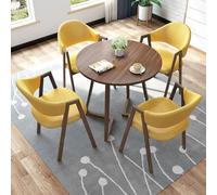 JS Space Moderne Rondes Table Chaise Encastrable, Table De Réception Et Combinaison De Chaises, Ensemble De Salle À Manger Meubles Moderne, avec Chaises, pour Cuisine, Balcon, Salon, Café, Bureau A3