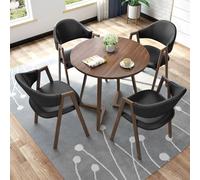 JS Space Moderne Rondes Table Chaise Encastrable, Table De Réception Et Combinaison De Chaises, Ensemble De Salle À Manger Meubles Moderne, avec Chaises, pour Cuisine, Balcon, Salon, Café, Bureau A5