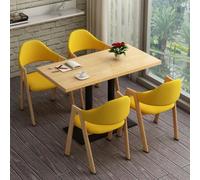 JS Space Moderne Table Chaise, Table De Réception Et Combinaison De Chaises, Ensemble De Salle À Manger Meubles, avec Chaises, pour Cuisine, Balcon, Salon, Café, Bureau Yellow