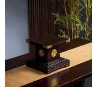 JS Space Petite Table d'Autel en Bois - Sanctuaire Personnel Bouddhiste, Puja Table Antique avec Support, Niche de Méditation & Relaxation pour Maison & Bureau 25cm