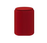 JS Space Tabouret Pliant en Carton Chaise Ronde Créative Papier Kraft De Tambour Multifonction Pliable Économiser De l'espace pour Le Salon,Le Dortoir Red 40×52cm/15.75×20.47in