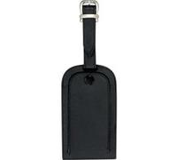 Alassio Étiquette de bagage JSA en cuir, emplacement d'adresse dissimulé, 11,5 × 6,5 cm, noir