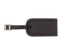 Alassio Étiquette de bagage JSA en cuir, emplacement d'adresse dissimulé, 11,5 × 6,5 cm, noir
