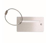 JSA Universal Metall Kofferanhänger, Gepäckanhänger mit Sichtfeld aus Aluminium ca. 7,5 × 4 cm Etiquette 8 centimeters Argenté (Silber)