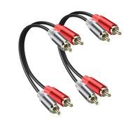 JSADZJK Câble d'extension vidéo 2RCA mâle vers 2RCA mâle Câble court pour caisson de basse Câble 2RCA vers 2RCA Câble audio stéréo pour les systèmes HDTV, les enceintes et les DVD (2 pièces)
