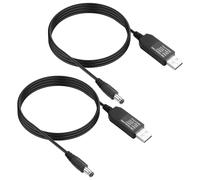 JSADZKJ 2 câbles USB vers tension continue, 5V à 12V Câble d'alimentation USB vers CC 5,5x 2,1mm,câble convertisseur élévateur 5V USB vers 12V pour routeur,appareils photo-3,28ft (DC5521)