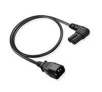 JSADZKJ 90 degrés cei 320 câble d’Alimentation C7 à C14 C14 mâle à Angle Droit C7 Femelle Cordon d’Extension pour Figure 8 câble de Conversion d’Alimentation ca C14 à C7(0.6M/1.96FT)