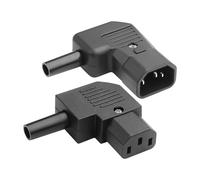 JSADZKJ Adaptateur Secteur à Angle Droit IEC320 C13/C14 à 3 borne,connecteur d'alimentation C13/C14 à 90 degré,Adaptateur Amovible C13/C14 10A 250V pour Ordinateur hôte,Moniteur,UPS (Lot de 2)