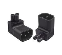 Jsadzkj C14 à C5 Angle Droit supérieur de 90 degrés IEC 320 Adaptateur C14 mâle vers C5 Femelle Adaptateur Secteur connecteur 10A 250V 3 Broches Prise d'alimentation