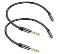 JSADZKJ Câble adaptateur 1/4" vers 1/8" 3,5 mm stéréo TRS vers 6,35 mm mono TS Audio Jack Adaptateur convertisseur 6,35 mm mâle vers 3,5 mm 1/8" femelle Câble audio pour mixeur guitare 30 cm