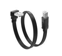 JSADZKJ Câble adaptateur USB court pour imprimante,câble plat USB 2.0 de type A vers B à 90 degrés en charge la recharge et le transfert de données, pour clavier MIDI/imprimante/scanner,1pied