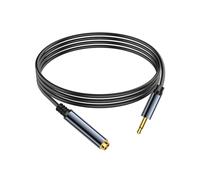 JSADZKJ Câble audio de 3,5 mm à 6,35 mm Câble d'extension audio 1/8 pouce mâle vers 1/4 pouce femelle Mini prise mono de 3,5 mm vers connecteur jack TRS 6,35 mm 5,9 pieds