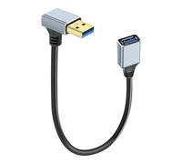 JSADZKJ Câble court USB 3.0 à 90 degrés,câble d'extension USB A mâle à femelle à angle droit,câble adaptateur USB de transfert de données 5Gbit/s pour disque dur,appareil photo-30cm (Angle Bas)